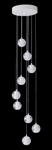 Светильник подвесной GASPAR SP9 D300 WHITE Crystal Lux прозрачный 9 ламп, основание белое в стиле современный  фото 4